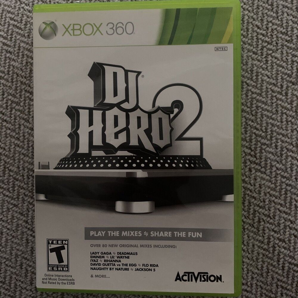 DJ Hero 2 (Microsoft Xbox 360, 2010) With Manual
